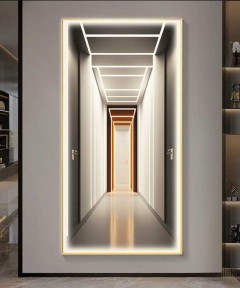Gold Frame 3D Effect Modern  Port Style With Lighting